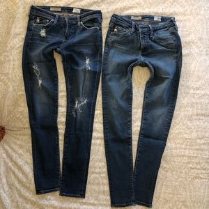 Adriano goldschmied lot of 4 ankle jeans sz 24/25